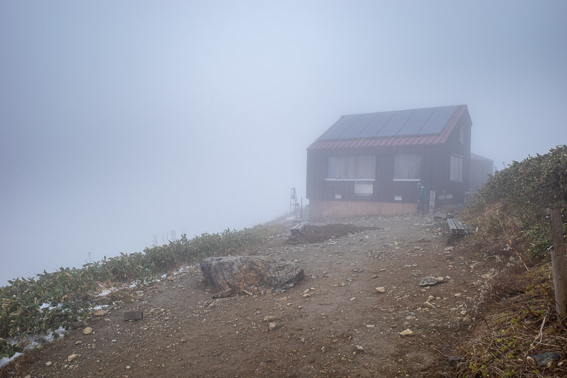 Japan-Hiking-Mount Tanigawa-Doai Station - About 100m below the summit is this emergency hut. I think its where you are supposed to camp for the first night on multi day hikes.