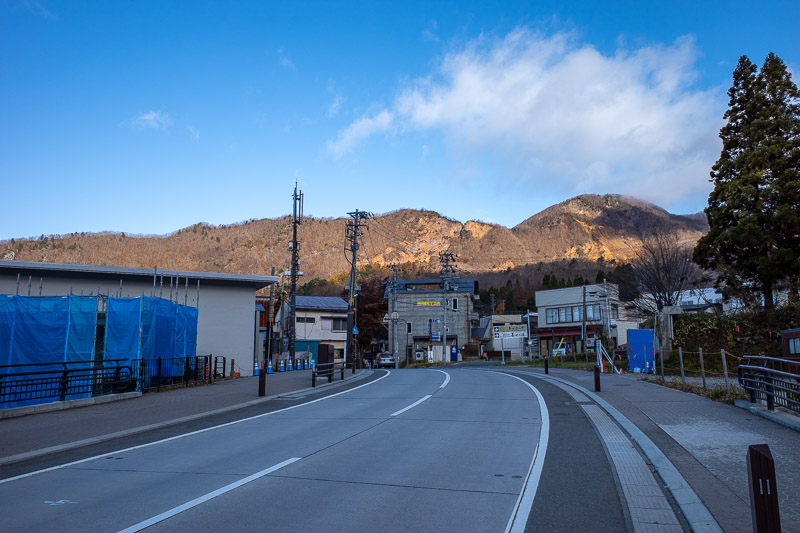 Japan-Yamagata-Hiking-Mount Zao - I was in town too early for much to be open. The Lawson convenience store was open, I stocked up on calorie mate and pocari sweat from there.