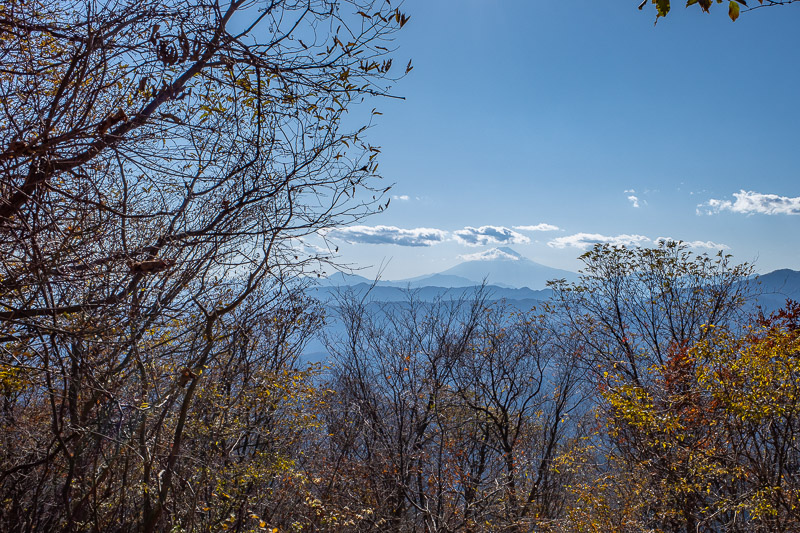 Japan-Hiking-Okutama-Mount Gozenyama - Here is Fuji. This is the one view you will get of it all day, so make the most of it. Looks like there is no snow on it currently.