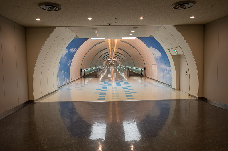 Japan-Tokyo-Hong Kong-Narita-Airport - I did however find the tunnel that connects a couple of the terminal tentacles together. This was the highlight of my airport visit at Narita. I walke