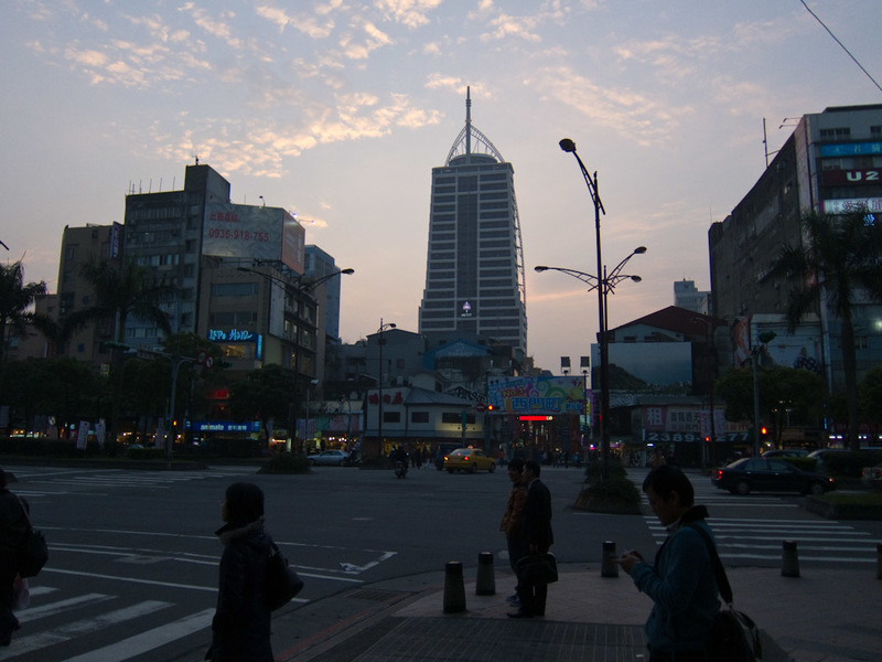 Taiwan-Taipei-Ximending-Night Market - Amazingly, the sky cleared, and I could make out clouds at sunset and see blue sky.