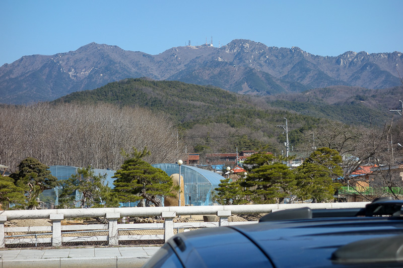 Korea again - Incheon - Daegu - Busan - Gwangju - Seoul - 2015 - Theres my mountain, with the comms equipment on top. All day I was buzzed by F15 jets from an airforce base, I only glimpsed them occasionally, but I 