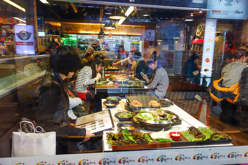 Korea again - Incheon - Daegu - Busan - Gwangju - Seoul - 2015 - Each of these tables had enough food for 5 people.
