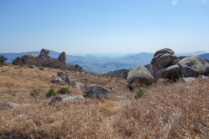 Korea again - Incheon - Daegu - Busan - Gwangju - Seoul - 2015 - There were a lot more boulders to come, but I thought these ones framed the shot well. I am an expert at photographic composition. Sun is on the wrong