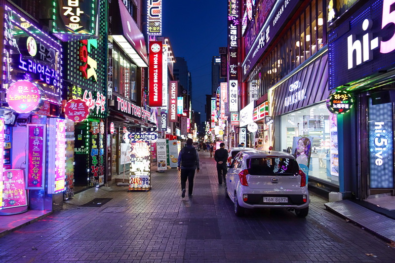 Korea again - Incheon - Daegu - Busan - Gwangju - Seoul - 2015 - Tonights random neon. No people in this street, but plenty of bright lights.