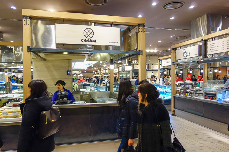 Korea again - Incheon - Daegu - Busan - Gwangju - Seoul - 2015 - The subway comes out at basement level 3 of the Shinsegae store at Centrum city, which is a great food court, a bit different from the others, many ch