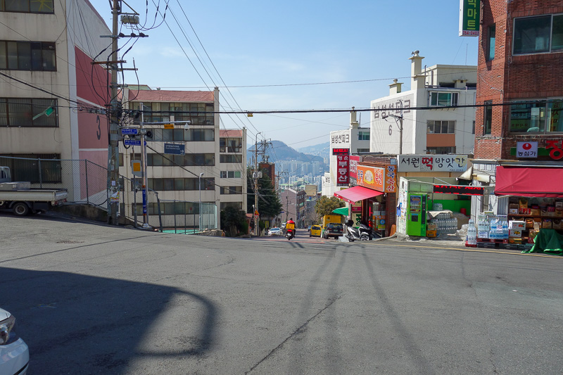 Korea again - Incheon - Daegu - Busan - Gwangju - Seoul - 2015 - I went down a completely different way, basically the opposite side of the mountain, which was steep and slippery. It didnt take long, but then I ende