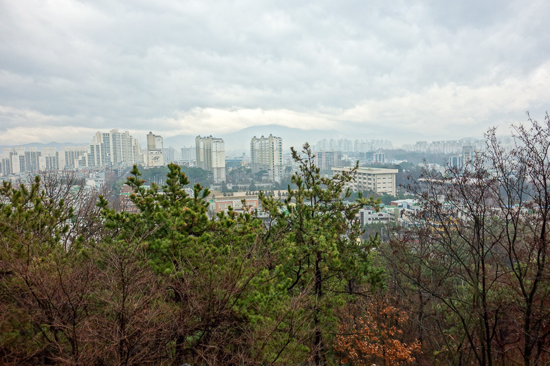 Korea again - Incheon - Daegu - Busan - Gwangju - Seoul - 2015 - I am assuming my mountain is somewhere going up through the clouds on the horizon of this photo.