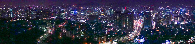 Korea again - Incheon - Daegu - Busan - Gwangju - Seoul - 2015 - Now I didnt think this would work, but it appears to have come out ok. Night time panorama! ISO3200. All my night shots are handheld no flash, but as 