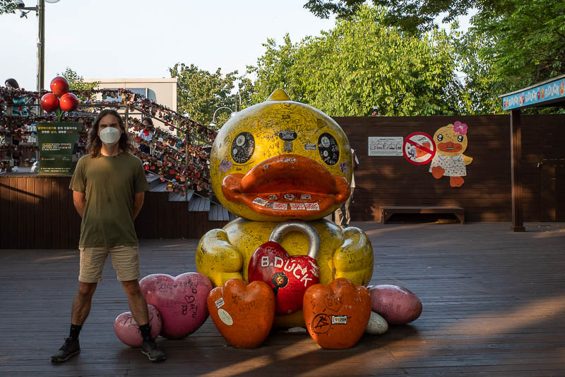 Korea-Seoul-Namsan-Curry - I have taken the same photo in this spot previously. I will do a comparison soon. I will probably not enjoy that. I have purchased new masks, so now I