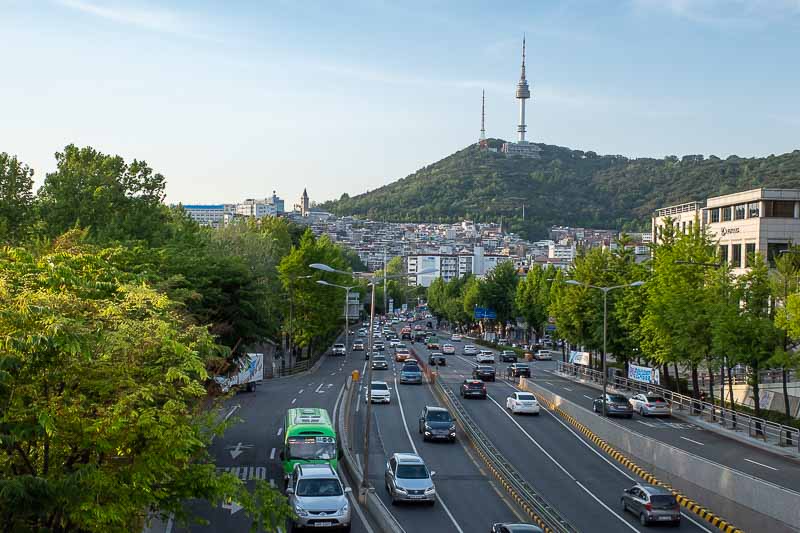 Korea-Seoul-Itaewon - The view back towards the Seoul tower from here is quite nice. I caught the subway but had I not already done too much feet related activities today, 