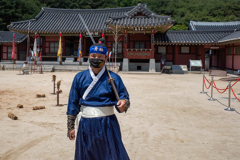 Korea-Suwon-hwaseong fortress - Ancient warriors also where masks.