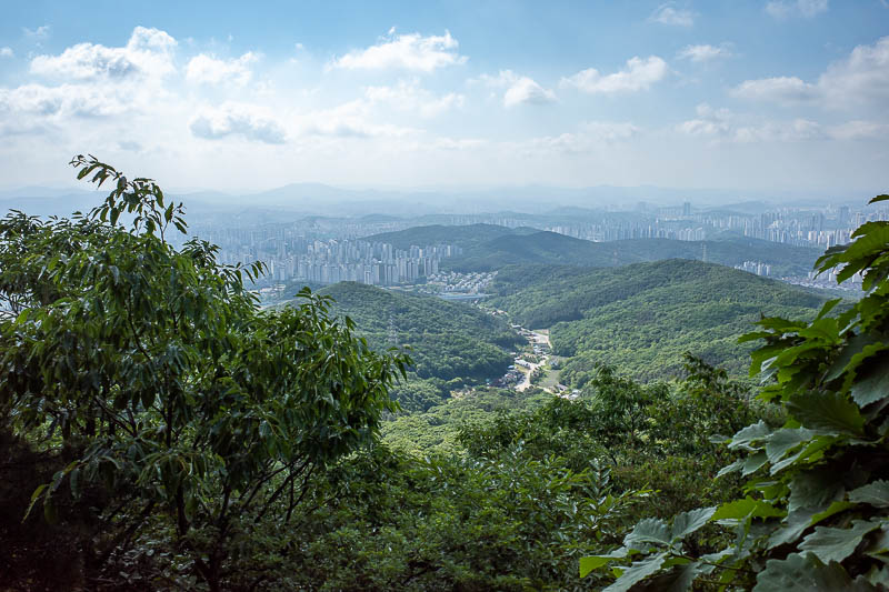 Korea-Suwon-Hiking-Gwanggyosan - Another part of Suwon, that is not the way I came up, but you can come up that way. There are enough trails to keep you entertained for a year.