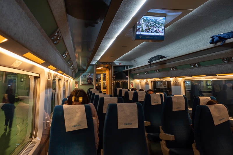 Korea-Daegu-Busan-Train - Inside of the train pic is the same as the last inside of the train pic, only less people.