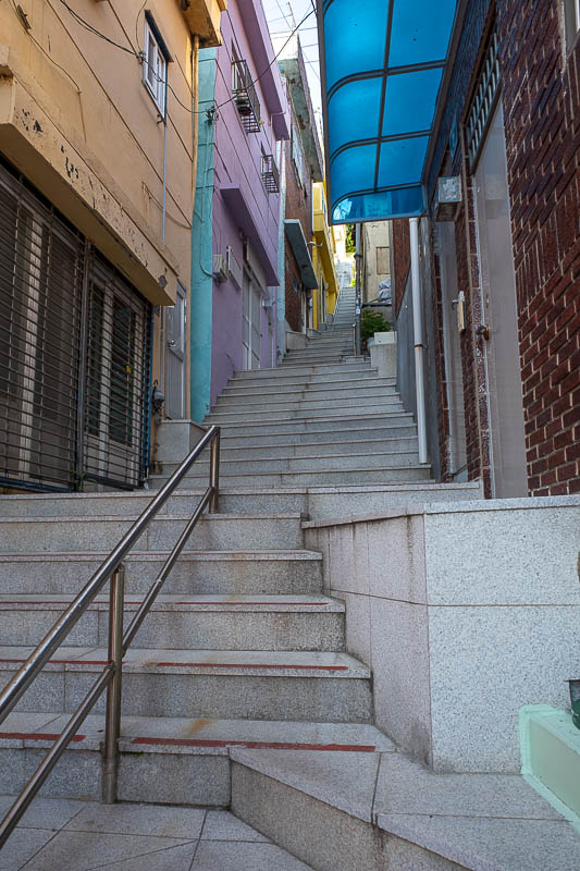 Korea for the 4th time - May and June 2022 - This is a street. There are lots of similar stair cases going up the hill.