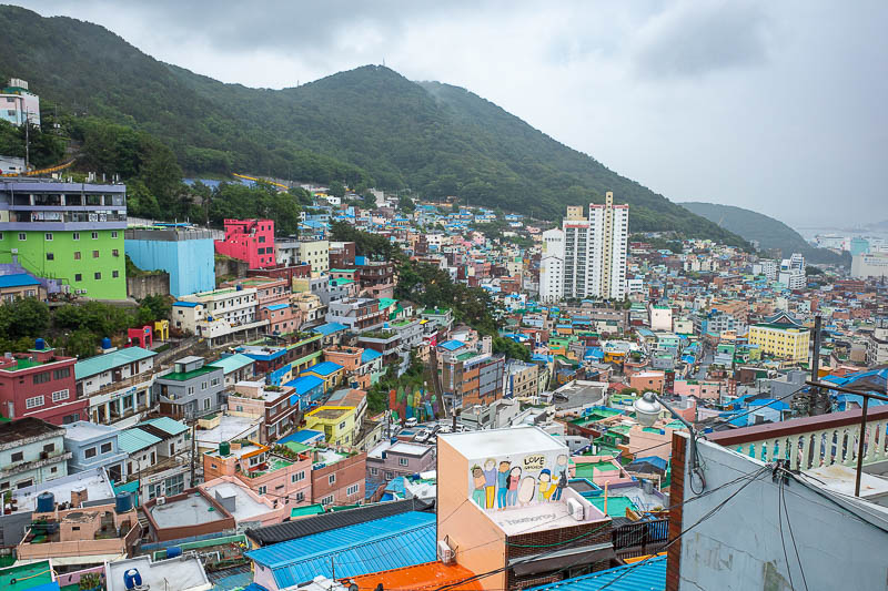 Korea-Busan-Rain-Gamcheon - Who approved the construction of that one big apartment building?