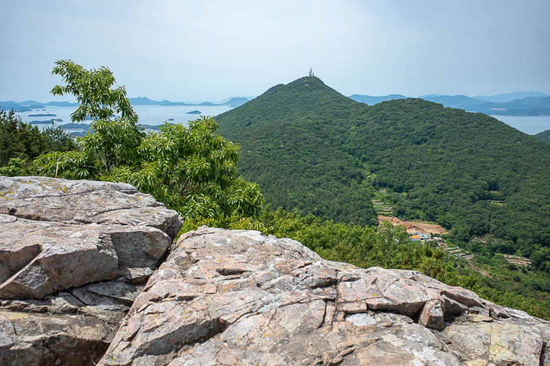 Korea-Yeosu-Hiking-Gubongsan - Looking back on Gubongsan. I like typing these mountain names over and over.