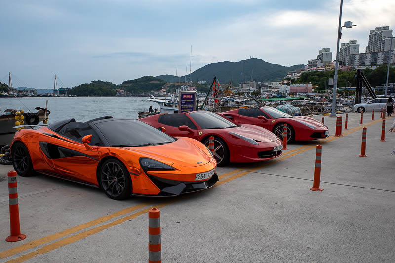 Korea-Yeosu-Food-Pasta - There were a few groups of cars owned by Korean Princelings, I guess the horrible orange wrap on the Mclaren is why I chose this group for the photo.