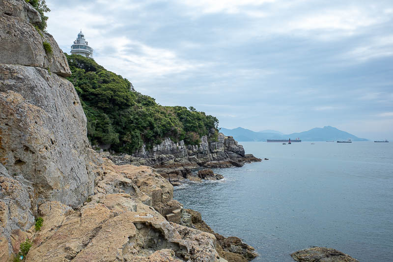 Korea-Yeosu-Odongdo-Bridge - Here is a view, lighthouse and ships. The lighthouse here probably still functions.