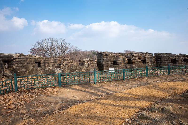 Korea-Seoul-Namhansanseong - This is an actual original bit of wall. Well I do not know if it is original, but apparently it is over 400 years old.