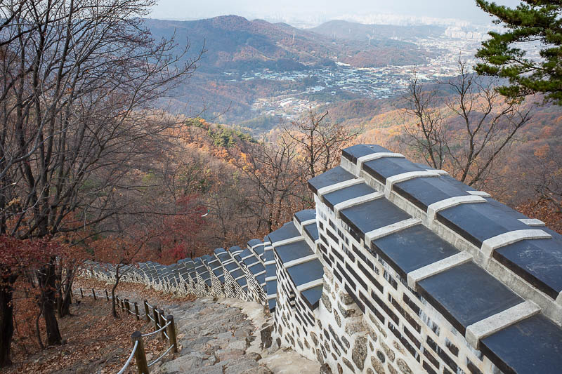 Korea-Seoul-Namhansanseong - This even looks steep, but it was still steeper than it looks.