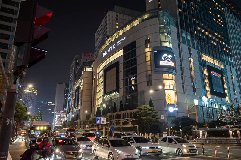 Korea-Seoul-Myeongdong - And for the last photo this evening, the busy street full of department stores in Myeongdong. I think this photo came out pretty well given that I jus