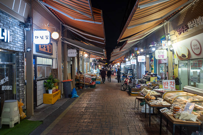 Korea twice in one year - November 2022 - It was a little surprising to find an older style market here, but here it is. If you need a fish before you head on up to da club, they got ya covere