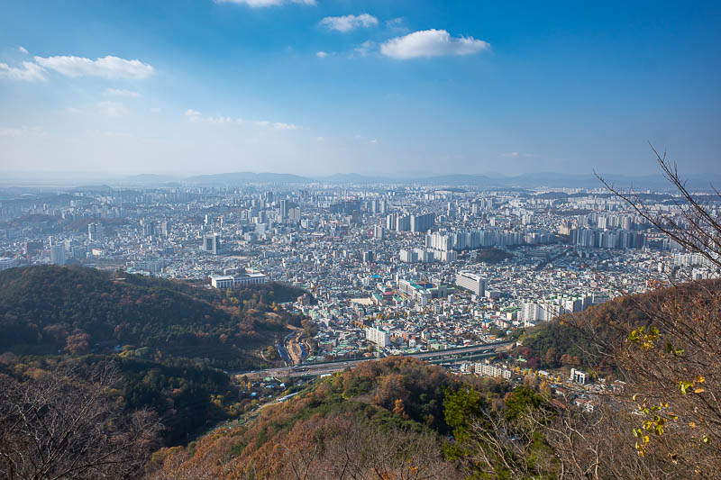 Korea twice in one year - November 2022 - Behold, all of Gwangju. I suspect this is the single best place to get this view, hence the pavilion, monorail, chairlift combo.