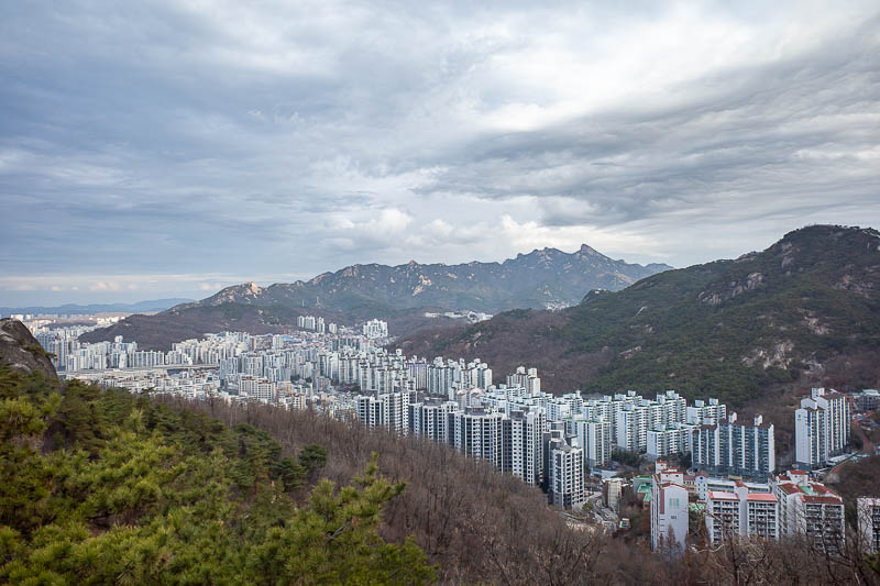 Korea-Seoul-Hiking-Ansan - A view along another valley between mountains.
