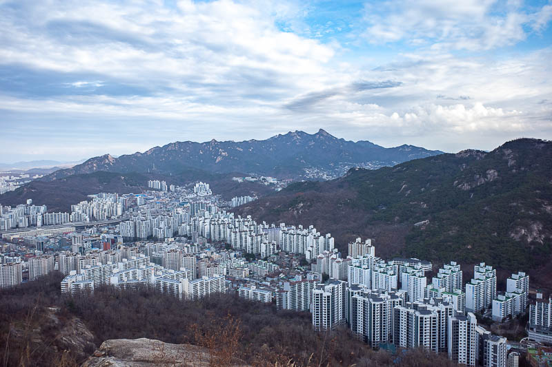Korea-Seoul-Hiking-Ansan - Second view of valley between mountains.