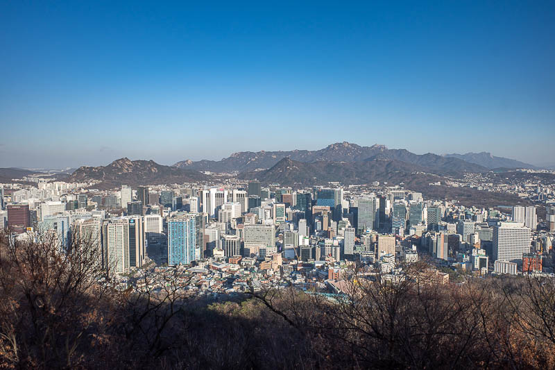 Korea-Seoul-Gyeongbokgung-Palace - Last view from the top. Really, I promise this is the last view from the top of any mountain on this trip.