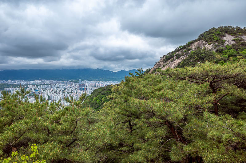 Korea-Seoul-Hiking-Buramsan - Giant rocky peaks coming up soon.