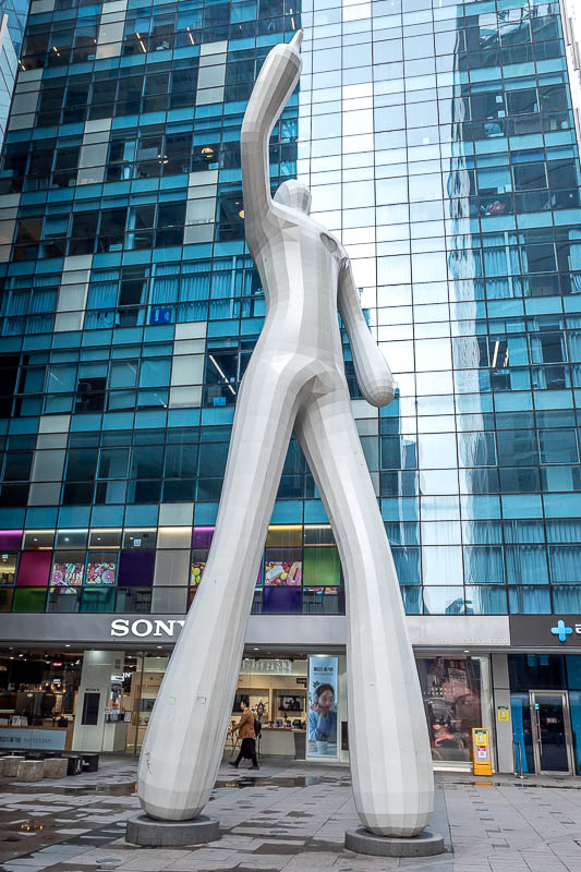 Korea-Seoul-Bupyeong-Market - This statue is out the front of the Sony store, which has big signs all over it advising people they no longer sell playstations. Did Sony cancel the 