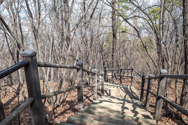More of the same of Korea - March and April 2024 - The start of my hike was lonely, but then stair cases appeared, and eventually my trail also become a stair case too. There were a lot of people hikin