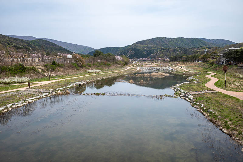 More of the same of Korea - March and April 2024 - This drain leads up to the edge of the mountains I was on yesterday. The main parts are off to the right, but a longer trail option I could have taken