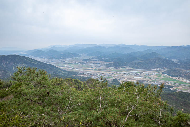 More of the same of Korea - March and April 2024 - Just beyond the summit, a view. Looking away from Gyeongju.