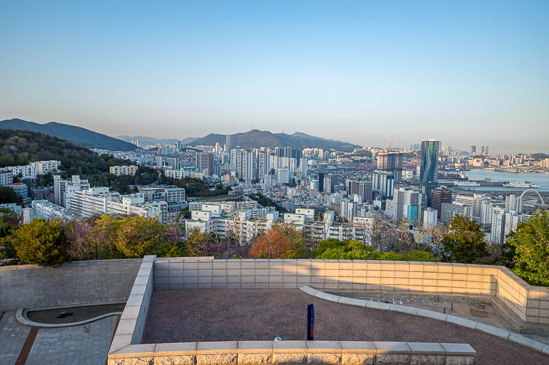 Korea-Busan-View - Here is the view from the top of the spiral ramp for the democracy monument. I thought about climbing the monument itself, but then thought better of 