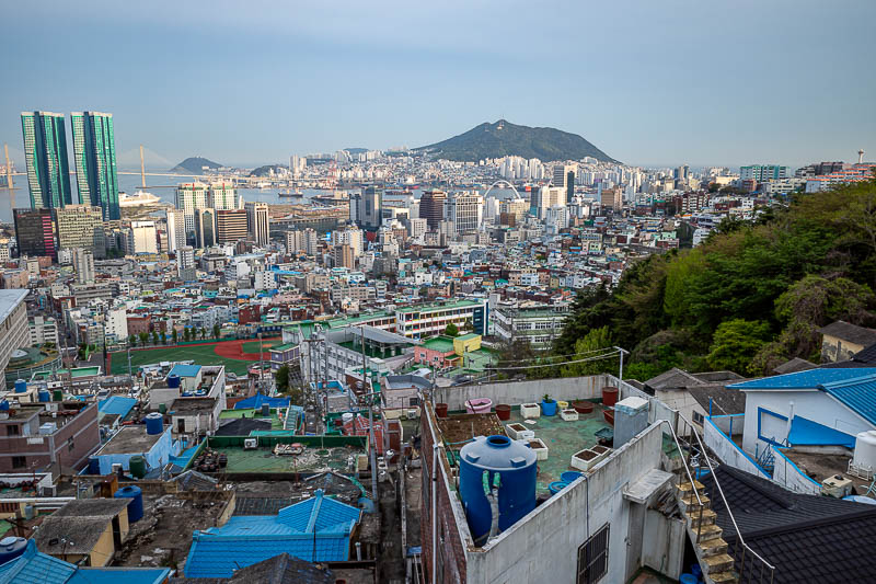 Korea-Busan-Choryang-Bibimbap - The right view. You can see the Busan tower on the extreme right edge of this picture, which is the area where my hotel is at.