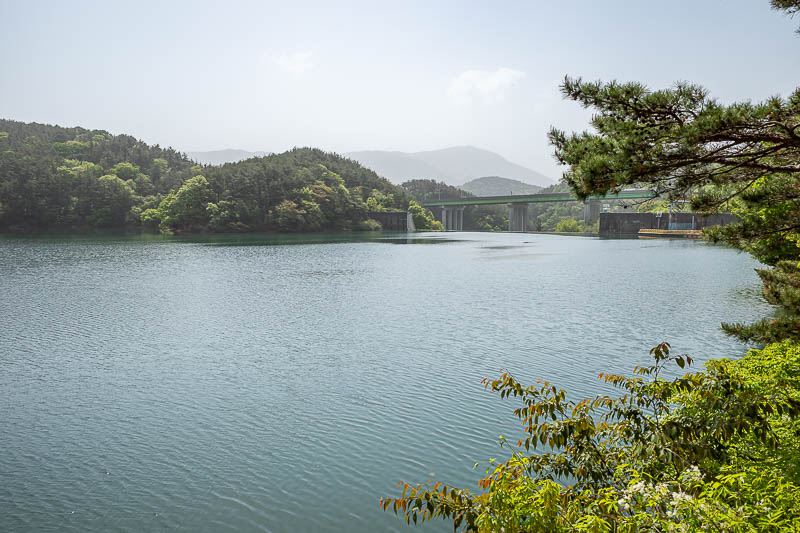 Korea-Busan-Hiking-Hoedong - OK, here is the lake, it will be our constant companion for the next 40 or so photos. I guess you can kind of see the dam in this one.