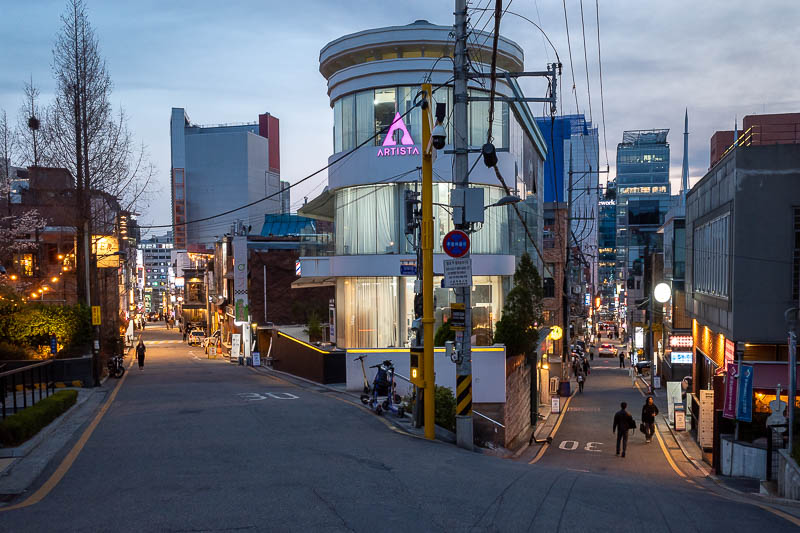 More of the same of Korea - March and April 2024 - The area around Gangnam is on some steep hills. You cannot ever photograph 'steep' effectively. There are a lot of very fancy cafes.