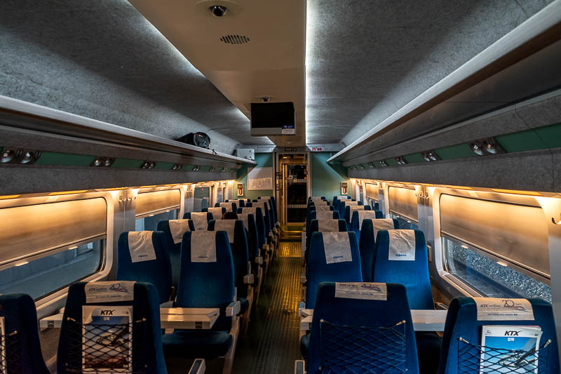 More of the same of Korea - March and April 2024 - The inside of my train for today. It filled up. I am travelling poor person class today as the difference in fare for the longer journey was too much 