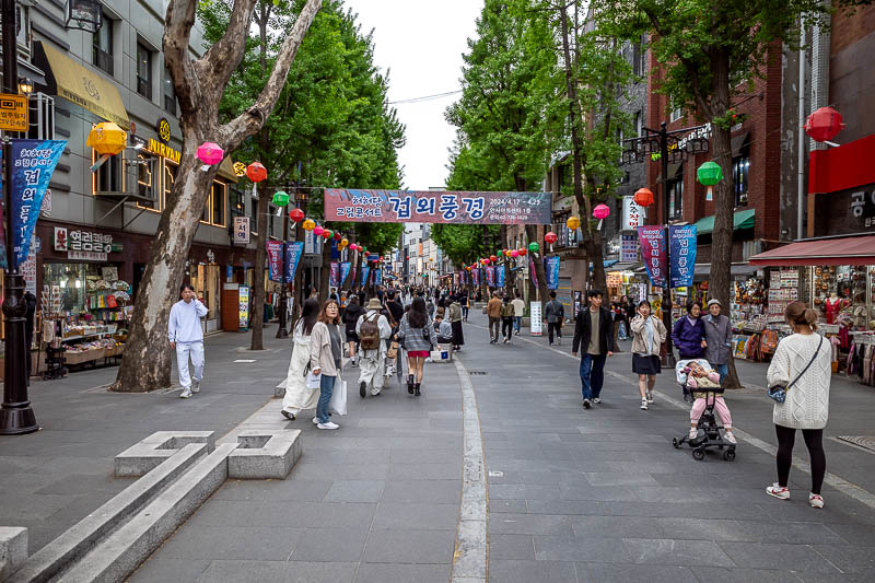 More of the same of Korea - March and April 2024 - Now for a walk down the souvenir shopping street of Insadong. It was quiet, but there were a lot of foreigners around. Me included.