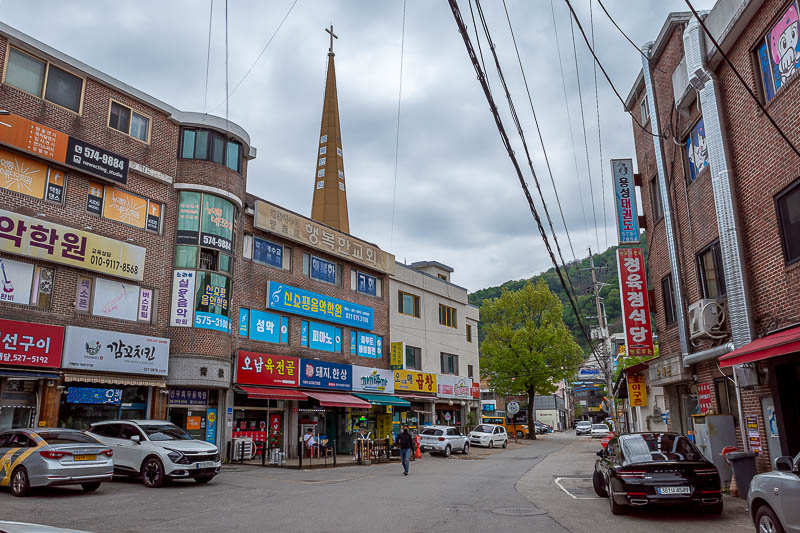 More of the same of Korea - March and April 2024 - Below the reservoir and it is not farm land, but instead some busy streets with a lot of churches. That is all for now.