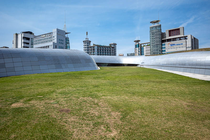 Korea-Seoul-Hyehwa-Naksan - The roof does however have grass.