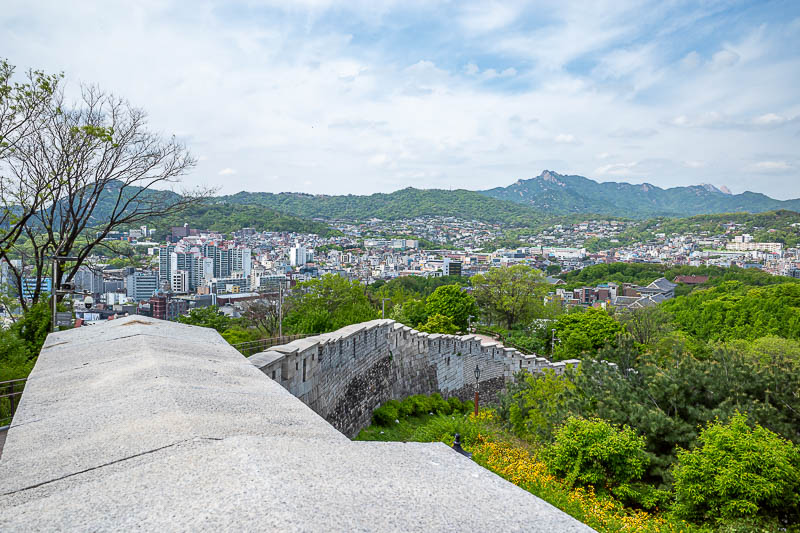 More of the same of Korea - March and April 2024 - Now for some wall shots. Still pollution free today, check out the mountains.