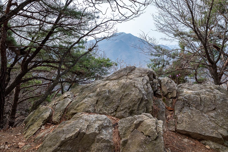 Korea-Seoul-Hiking-Yebongsan - That mountain is across the Han river, I have climbed it before, you will see it again shortly.