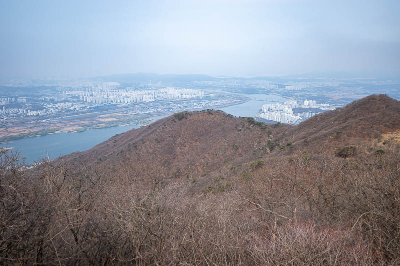 Korea-Seoul-Hiking-Yebongsan - Looking back towards Seoul.