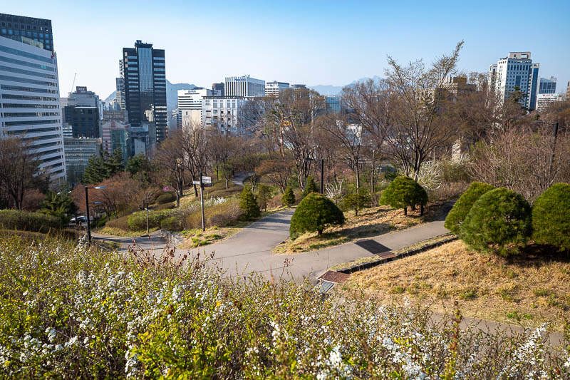 Korea-Seoul-Namsan-Itaewon - Nice gardens surround the area.