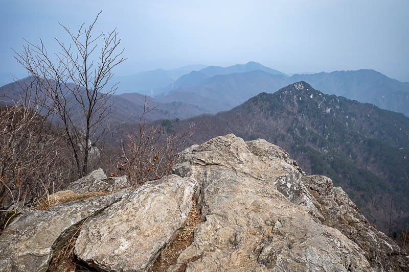 Korea-Seoul-Hiking-Yongmunsan - More view. With a rock.