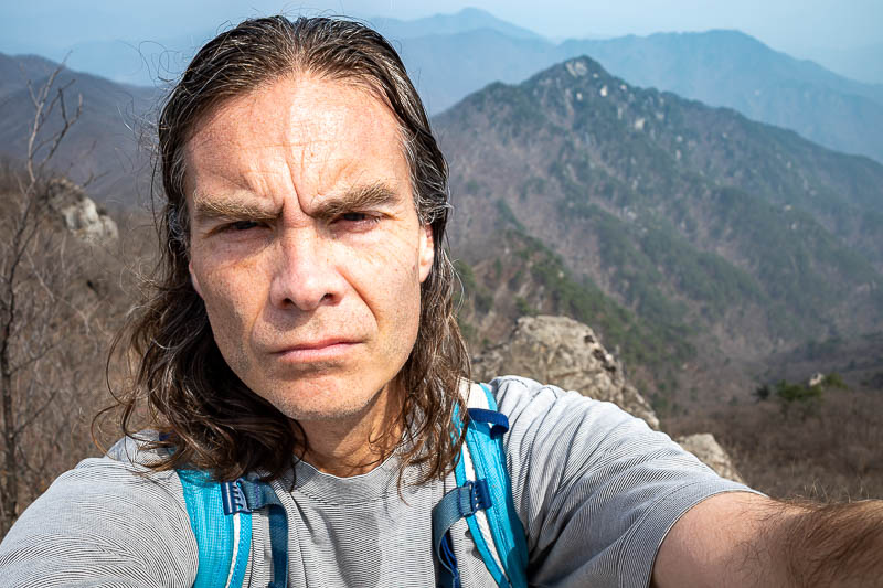 Korea-Seoul-Hiking-Yongmunsan - Lots of my big wrinkly head.